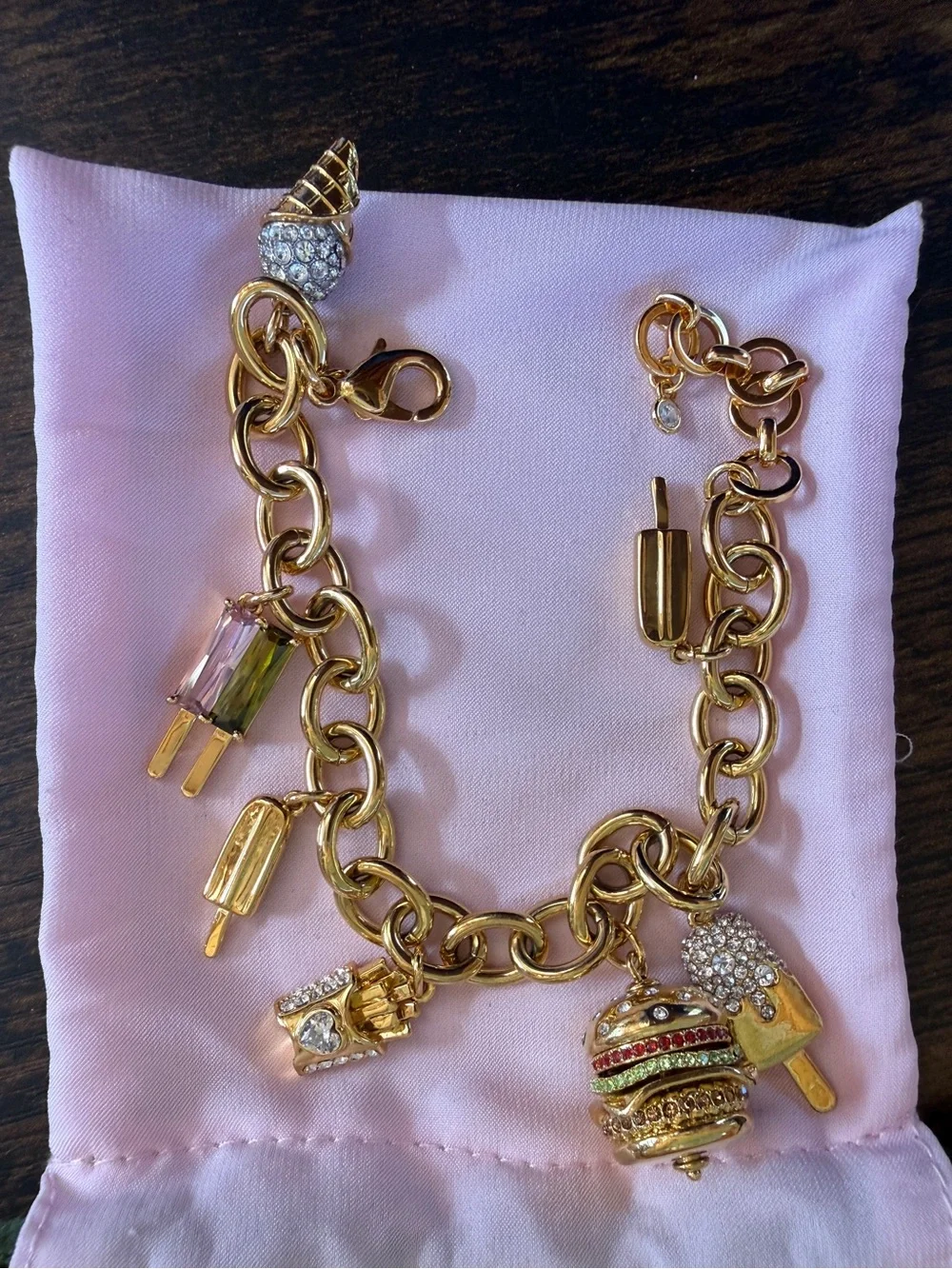 kate spade New York Gold Charm Bracelet with Ice Cream & Burger Charms - Picture 5 of 5